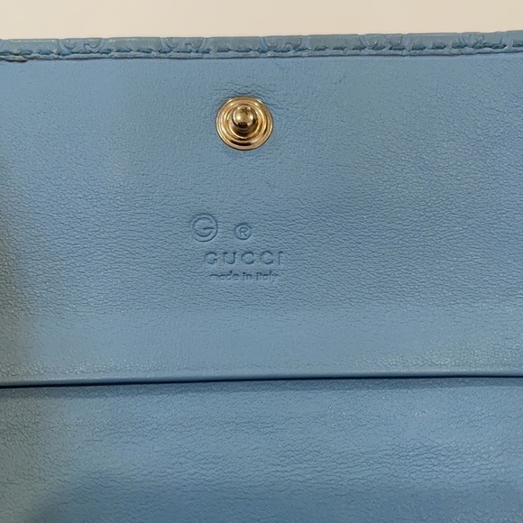 Gucci Light blue leather Micro guccisimma card wallet - Picture 5 of 6